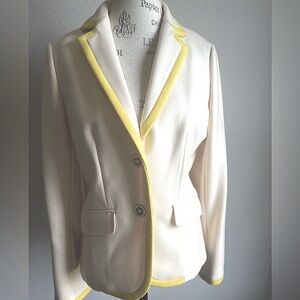 J.Crew WoolCream and Yellow Blazer